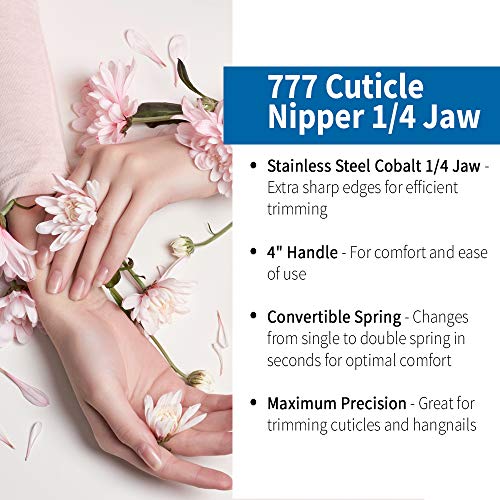 Mehaz Stainless Steel Cobalt Cuticle Trimmer, Nail Cuticle Nipper 1/4 Jaw, Cuticles Remover Clippers for Manicure & Pedicure Nail Tools - size: 1/4 Inch Jaw
