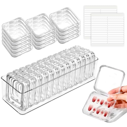 13Pcs Press on Nail Storage Box with 1 Storage Box, Nail Display