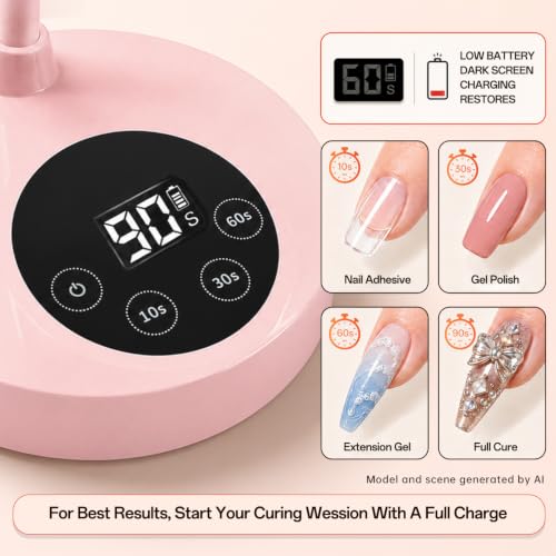 Mlogiroa UV Nail Lamp for Gel Nails Touch Sensor, Single Finger Curing Lamp
