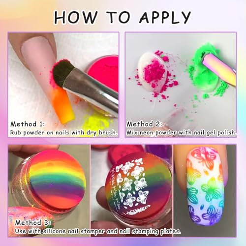 13 Colors Neon Phosphor Nail Pigment Powder Set - color: 13pcs Fluorescent Powder