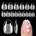 UNA GELLA Gel Nail Tips Short Oval Round Nails,150pcs 15sizes Pre-etched