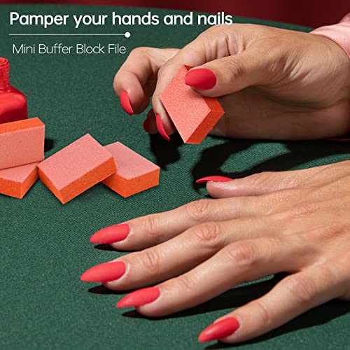 MARYTON Nail Buffer Mini Block Files, 80/100 Grit, Orange, 130 PCS - color: Orange