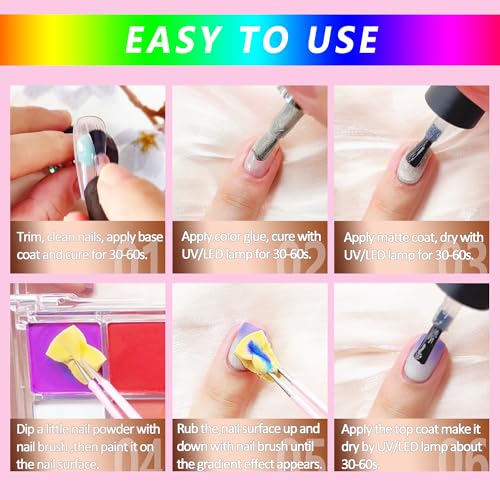 Neon Nail Pigment Set 10 Colors Ombre Powder Extra Fine Glitter