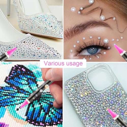 Fcozpjk Wax Pencil for Rhinestones With Tray Long Gems Picker Pencil 10PCS - size: L