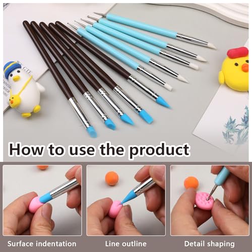 10 Pcs Silicone Clay Tools, Silicone Sculpting Tools, Polymer Clay Tools - color: Color C
