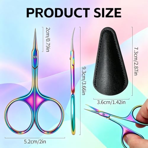 Curved Cuticle Scissors, Extra Fine Tip Nail Scissors, Professional Manicure Scissors for Cuticle Care, Hangnails, Russian Manicure, Eyebrows, Dry Skin & Nail Grooming
