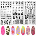 3Pcs Cute Animals Nail Stamping Plate Set Cat Puppy Butterfly Nail Stamp Templates Zebra Cow Texture Metal Reusable Tools with Stamper Scraper for Manicure Printing - color: Animal Pattern