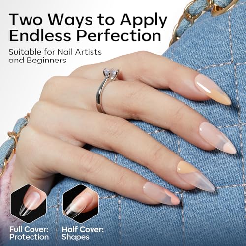 Modelones Medium Almond Nail Tips 360pcs Pre-shaped Full Cover False Nails - color: A4-Medium Almond-Clear