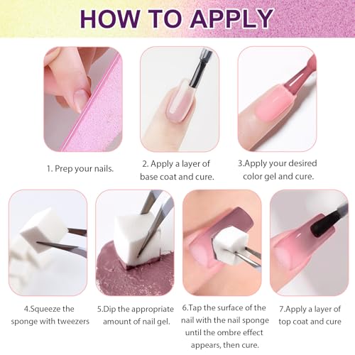 Gradient Painting Gel, 9 Colors Ombre Painted Gel Nail Polish - color: Monet’s Garden