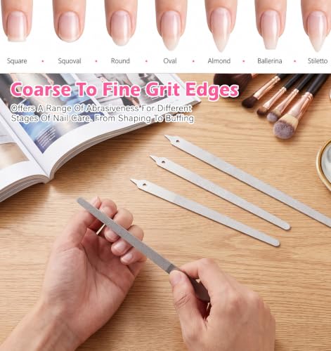 6PCS Diamond Nail Files for Natural Nails, 2 Sizes Double-Sided