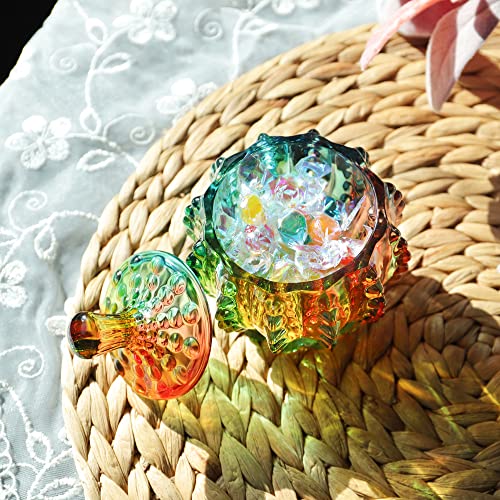 Joeyan 6 oz Colorful Embossed Glass Jars with Lid - Crystal Glass Candy Dishes - Iridescent Candy Jars Jewelry Box for Wedding, Party, Buffet Decorative - color: Colorful-2
