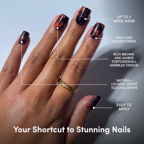 Glamnetic Press On Nails - Short Squoval, Glossy Fake Nails 30 Pc Full Kit - color: 1C - High Stakes