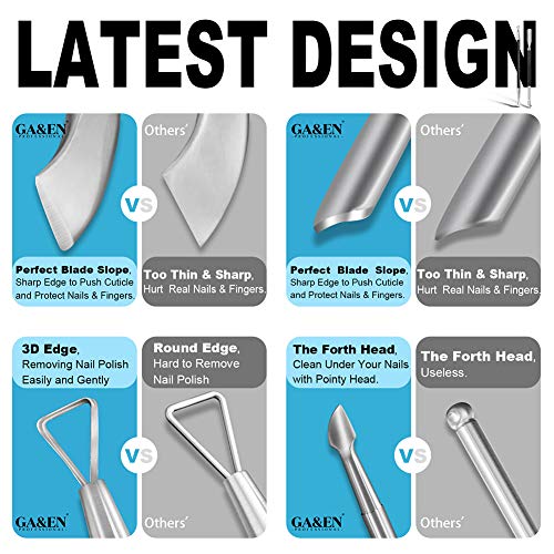 2PCS Black Cuticle Pusher Tool and Scraper Nail Pusher - color: black