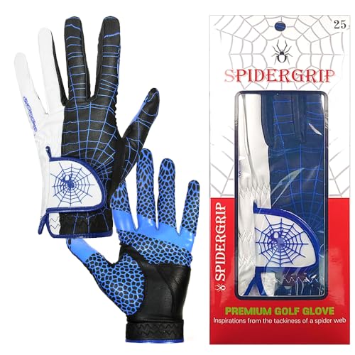 Spider Grip Men's Golf Glove - color: Blue, size: Men Small (22)