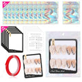 100PCS Laser Press on Nail Packaging Bags Empty Nail Storage Bags 100PCS Instructions Cards - color: Laser