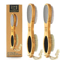 ICANdOIT 4 in 1 Bamboo Foot File Callus Remover Pedicure Scrubber 2 Pack - size: 2 Count (Pack of 2)