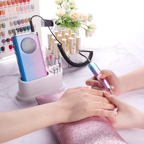 ANGNYA Nail Drill Machine Holder Efile Stand and Organizer Storage Box Case - color: White