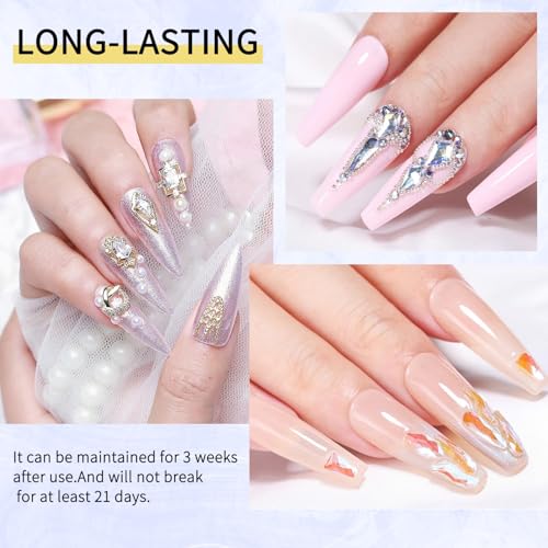 Nail Glue Rhinestone Glue 2-Pack (10g x 2) – Clear Sculpting Gel for Nail Charms, Thick UV/LED Formula with Precision Tip, Easy DIY 3D Nail Art, Not for Extension - color: E-10g*2Pack