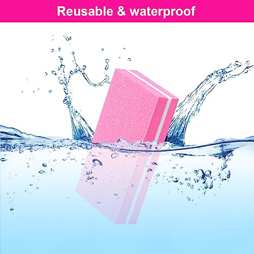 Diesisa Buffer Block Nail File, 100/180 Grit Sponge Nail Buffers for Acrylic Nails, Nails Buffer, Mini Buffing Block Double Sided for Manicure Tools 60 Count - Pink - color: Pink-60pc