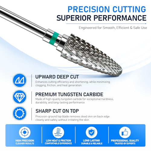 Coarse Super Cut Flame Nail Drill Bit, 3/32", Right-Handed Use - size: Coarse