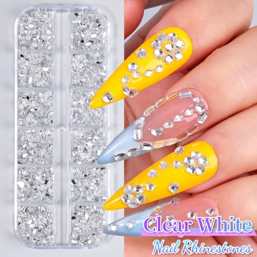 9000Pcs Mini Colorful Rhinestones for Nails Art Flatback Crystal Nail Gems - color: Mini-Multishape
