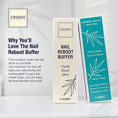ONSEN Japanese Nail File Buffer Sparkle-KIT 1.0, A Free 120/180 Grit Nail File,3-Way Buffer Block, Cuticle Serum with Cuticle Oil in Action-15ml, Optimum Care Series - size: 0.51 Fl Oz (Pack of 1)