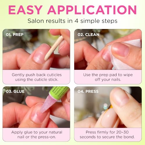 PaintLab Tortoise Shell Press On Nails, Sleek Coffin Square, 30pcs Nail Kit - color: Tortoise Chic