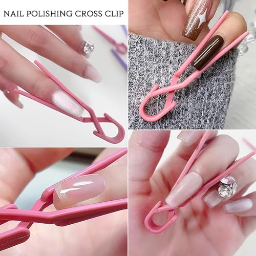 30pcs Nail Polish Protector for Fingers - Acrylic Nail Protector Easy C Curve Nail Pinching Clips Manicure Tools Nail Art Accessories for Gel Finger Nail Extension UV Builder