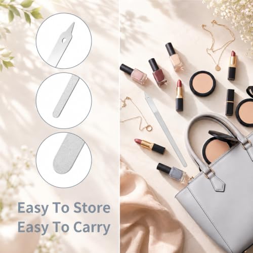 3pcs Metal Nail Files Stainless Steel Emery Board Diamond Nail File Set