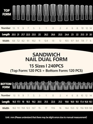 EBANKU Original Sandwich Nails Dual Forms - color: Short Almond-A