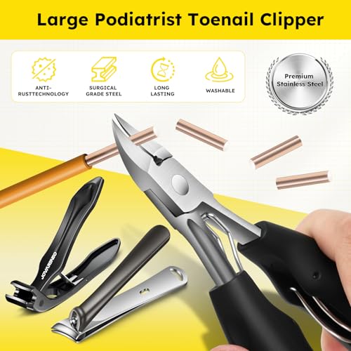 Nail Clippers for Seniors, Heavy Duty Long Handle Ingrown Toenail Clippers - size: Angled Head 6pcs