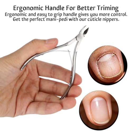 16 Pcs Professional Cuticle Trimmer Nippers Stainless Steel Nail Cuticle Cutter Sharp Pointed Blade Dead Skin Remover Clipper Scissor Pedicure Manicure Tool for Fingernails Toenails Care Silver