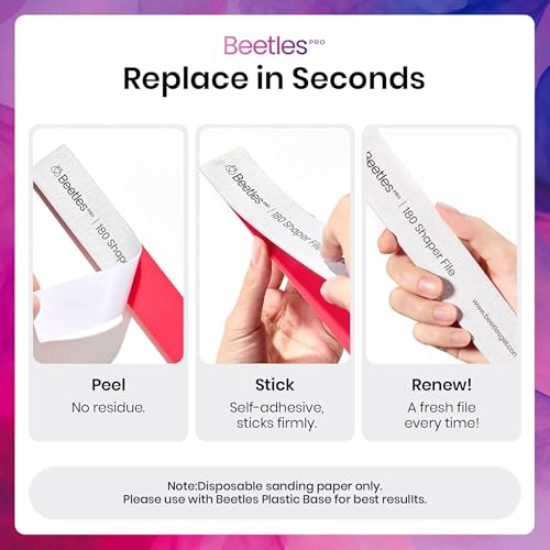Beetles Pro 100 Grit Nail Files for Acrylic Nails - color: A-white-100