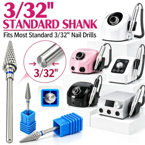 Carbide Nail Drill Bits - Medium (M) Cross-Cut Tapered Cuticle Bit