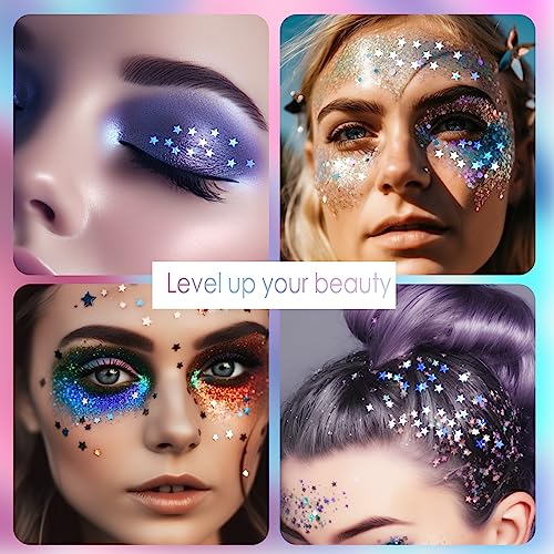 Laza 10g Stars Glitter Confetti Shiny Five-Angle Star False Nail Sequins - color: Holographic Star
