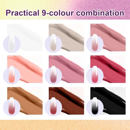 Gradient Painting Gel, 9 Colors Ombre Gel Nail Polish - color: Nude Rose Chroma