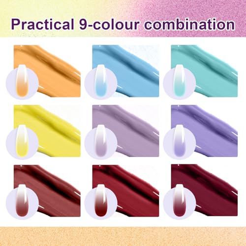 Gradient Painting Gel, 9 Colors OmbrePaint Gel Nail Polish - color: F Bechside Candy