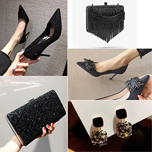 Beadsland Flatback Rhinestones, Black Diamond, 7200pcs Mixed 6 Sizes - color: Black Diamond