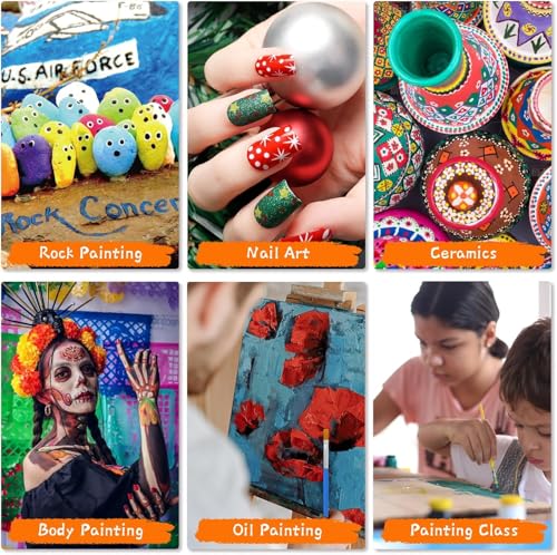 Halobios Small Paint Brushes for Crafts, Paint Brushes Set for Acrylic Painting 30PCS Bulk, Mini Painting Brushes for Kids Adults Oil Watercolor Rock Painting Body Face Nail Art - size: 30-Round