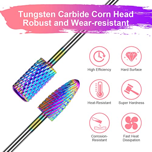 URAQT Nail Drill Bits Set, 11pcs Electric Nail Drill Bits Kit 3/32" Tungsten Carbide Less Dust Nail Bits, Cuticle Polishing Bits for Acrylic Gel Nails, Electric Nail Files Manicure Pedicure Drill Tool - color: A-11pcs