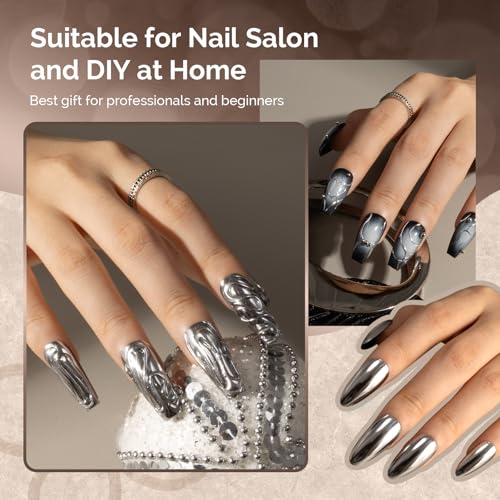 MelodySusie Sliver Chrome Nail Powder for Gel Nails - color: Sliver