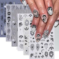 6Sheets Gothic Nail Stickers 3D Self-Adhesive Glitter Ghost Bat Nail Decals Skull Spider Web Blood Drop Knife Nail Designs Pumpkin Spider Nail Art Stickers Halloween Supplies for Women Manicure DIY - color: Halloween10