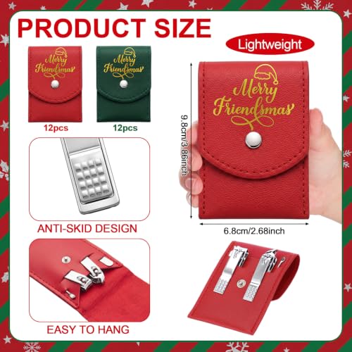 12 Pcs Friends Christmas Ornaments Red and Green Manicure Set Bulk - color: Merry Friendsmas