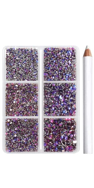 Beadsland Flatback Rhinestones, Purple Velvet, 7200pcs Mixed 6 Sizes - color: Purple Velvet