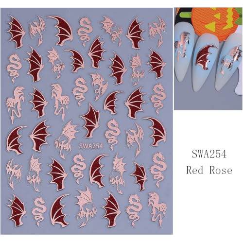 Halloween Dragons Nail Stickers for Nail Art, Laser Nail Decals 5Sheets - color: Halloween 14