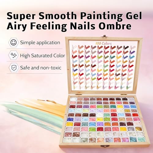 Sponges Pat Gel Ombre Nails, 100Colors Patting Paint Nail Art Ombre Gel Kit - size: 100 Colors Set
