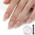 BORN PRETTY Pearl Clear Chrome Nail Powder Iridescent Mermaid Pigment - color: Clear Pearl Chrome Nail Powder
