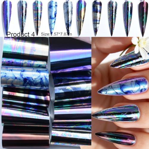 Nail Transfer Foil Sheets,60Pcs Plaid Holographic Nail Foil Stickers (3)