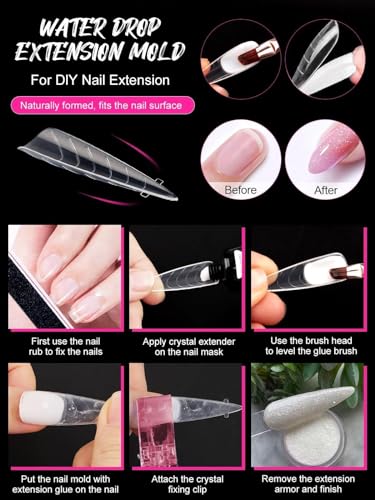 EBANKU Dual Nail Forms for Poly Extension Gel 120 PCS - color: Long Stiletto_S