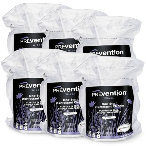 Prevention All Purpose Disinfecting Wipes – Cleaning Wipes Canister, Bulk Cleaner Towelettes for Salons, Spas, Clinics, Studios – Hospital Grade Surface Sanitizing – 160 Count per Refill Bag (6 Pack) - size: Wipes Refill (6 Pack)